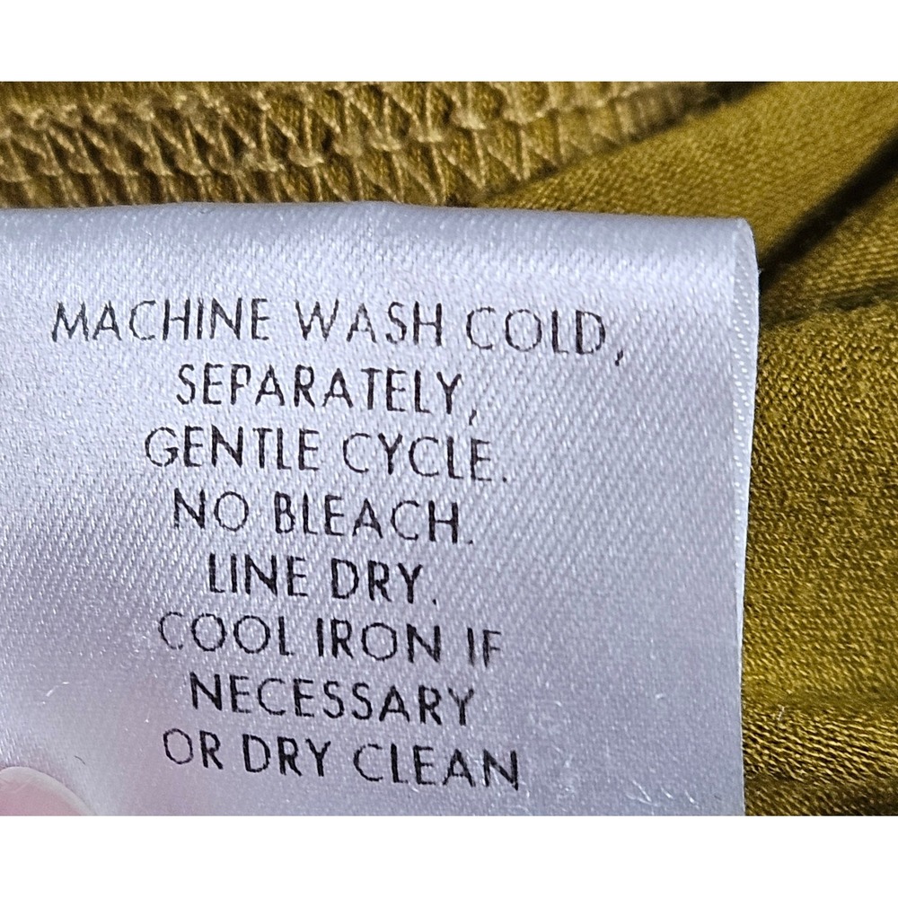 Eileen Fisher Women's XS Top Long Sleeve High Low Exposed Seams Mustard Yellow - Picture 5 of 7